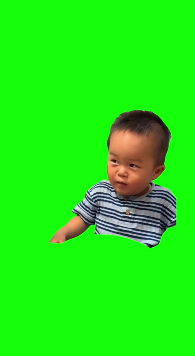 Baby in Striped Shirt green screen