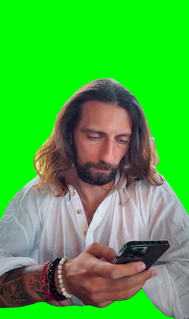 Annoyed look  green screen