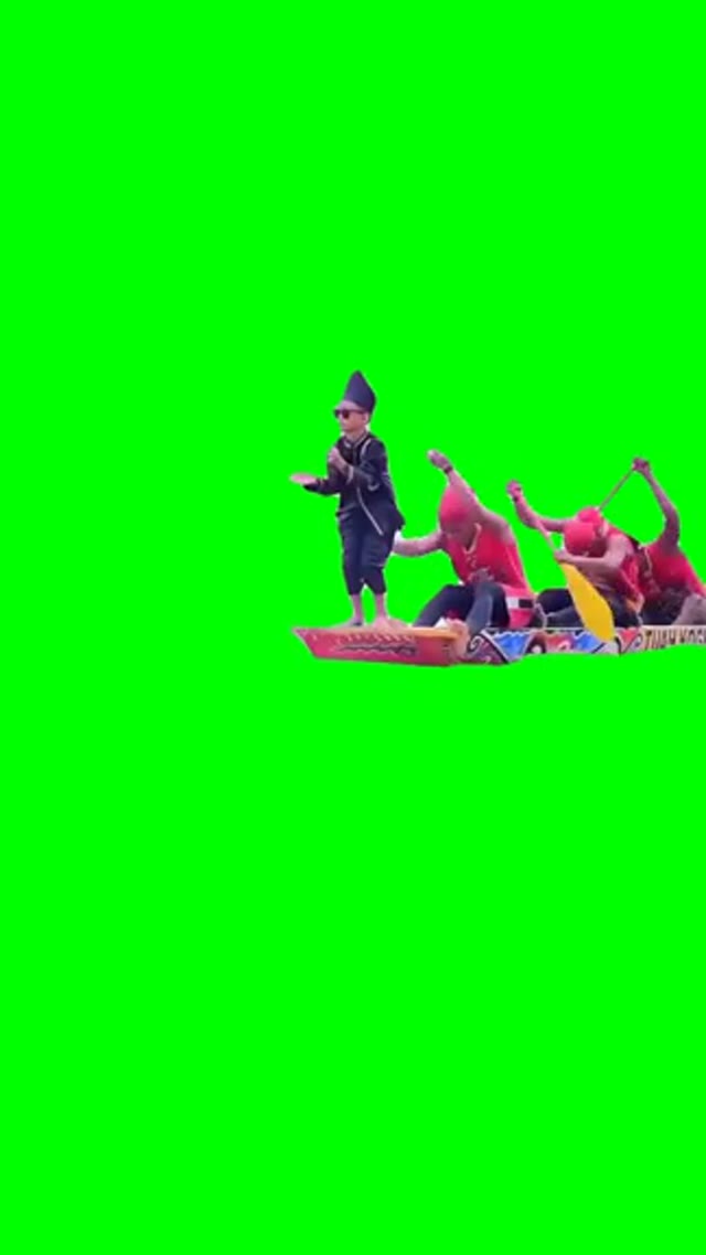 Aura Farming Kid with boat green screen