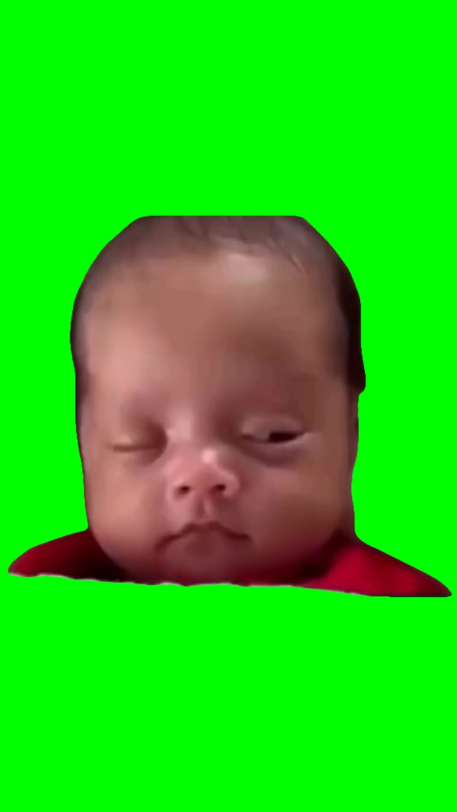 Baby waking up to party green screen