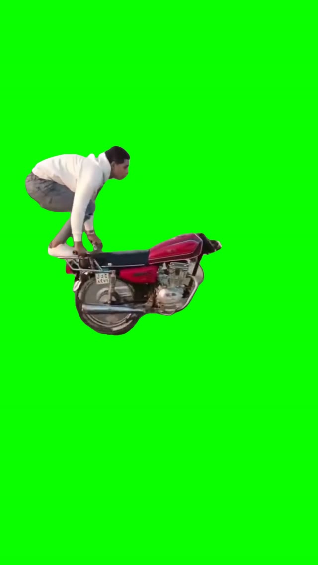 Bike wheelie green screen