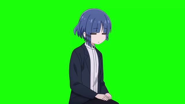 Bocchi The Rock Ryo the Sad green screen