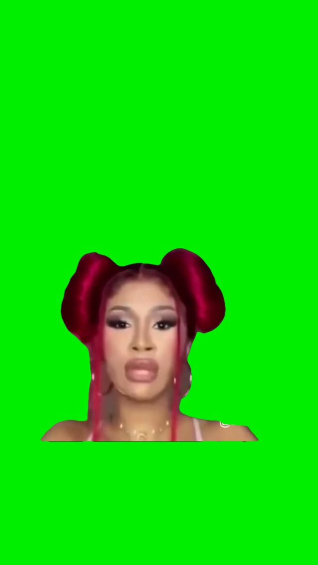 Cardi B gets scared green screen