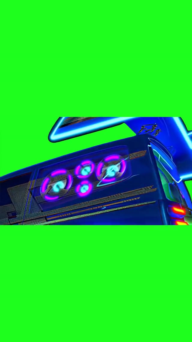 Cars Movie Tuner Cars Scene Neon. green screen