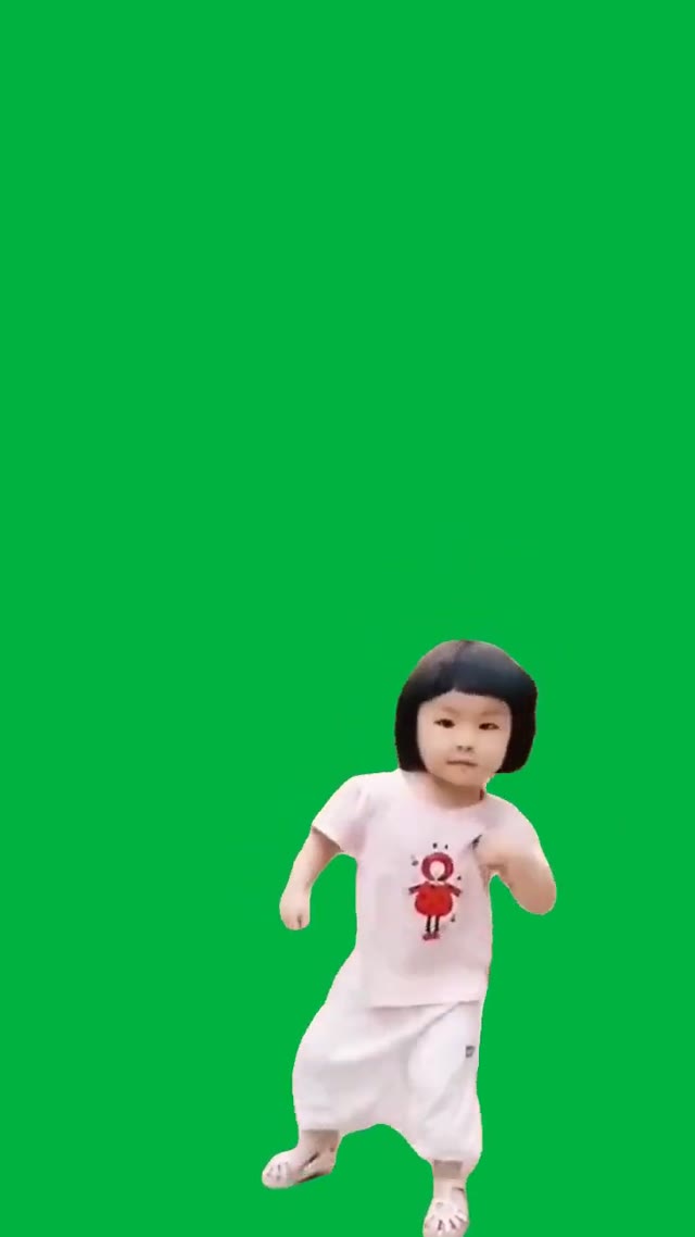 Chinese girl dance green screen