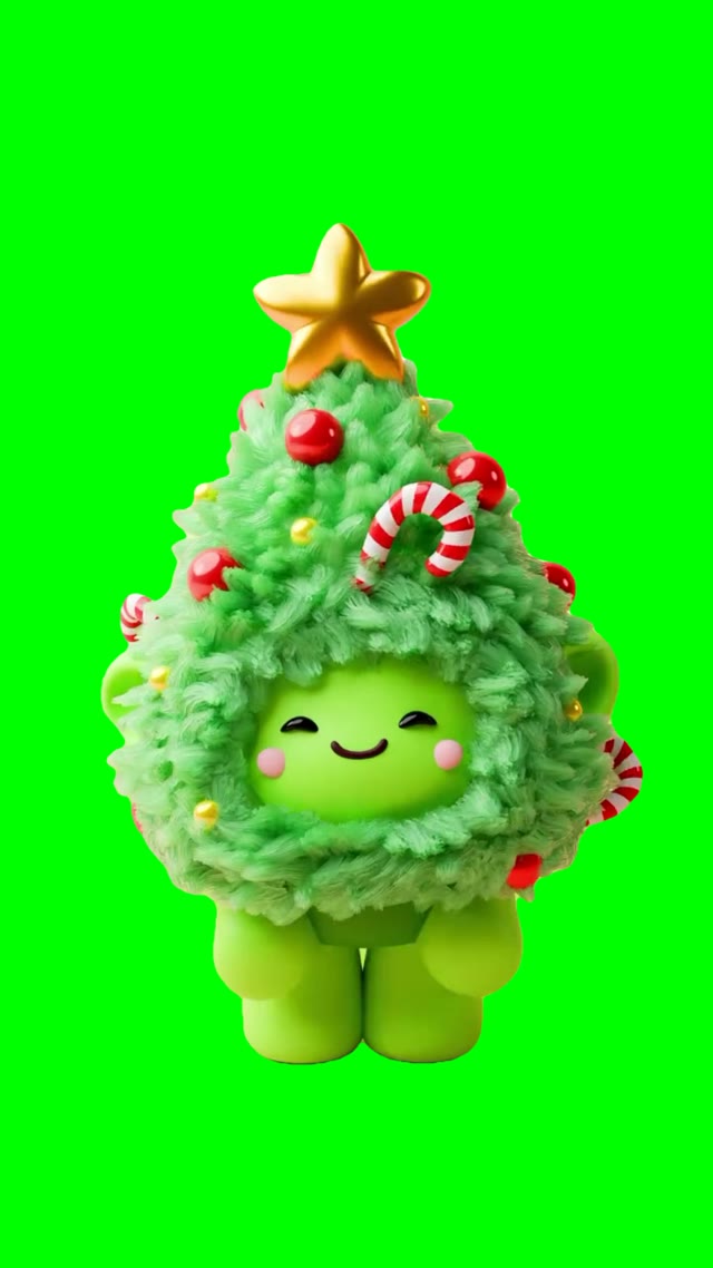 Dancing Christmas Tree green screen