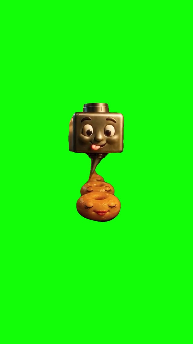 Donut glazing green screen
