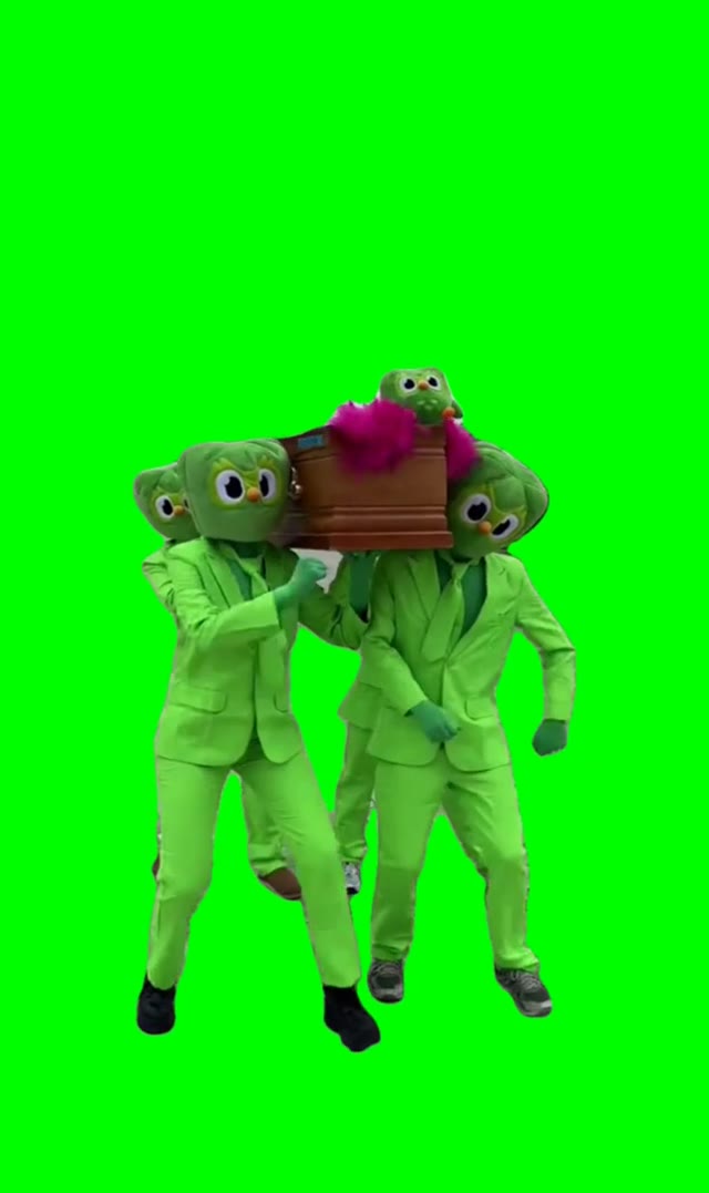 Duolingo funeral green screen
