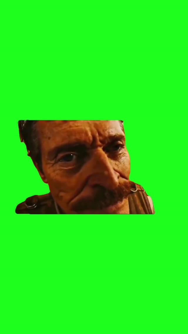 Fed up face green screen