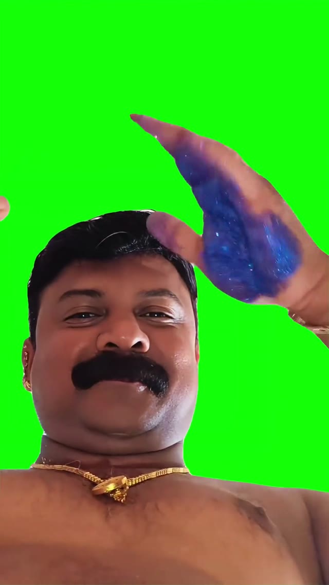 Finger glitter green screen