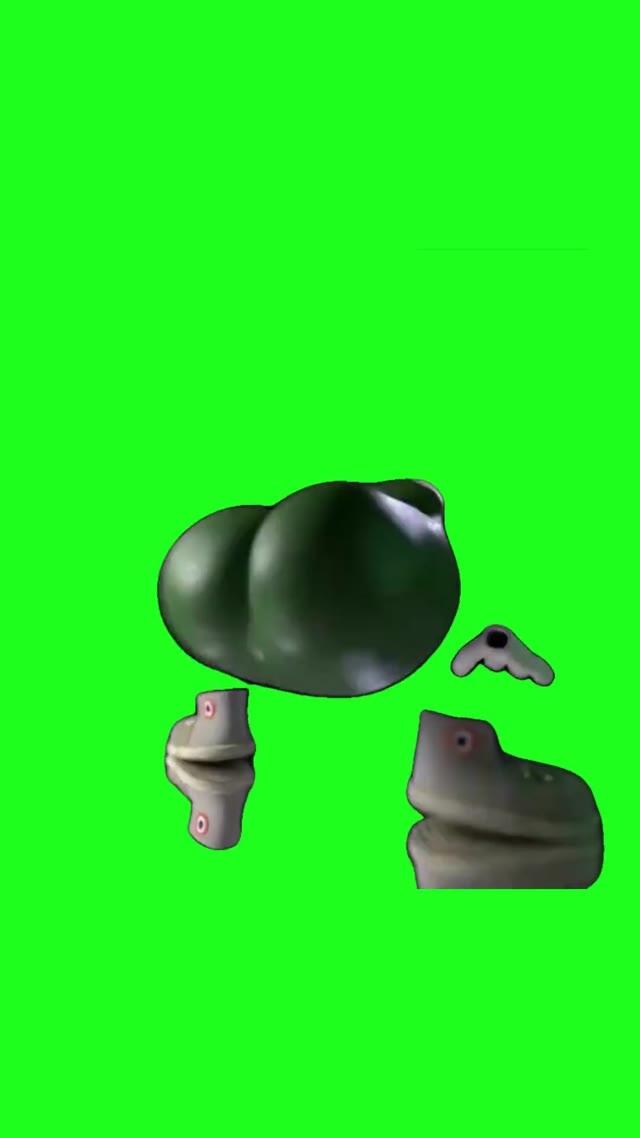 Frog throwing back green screen
