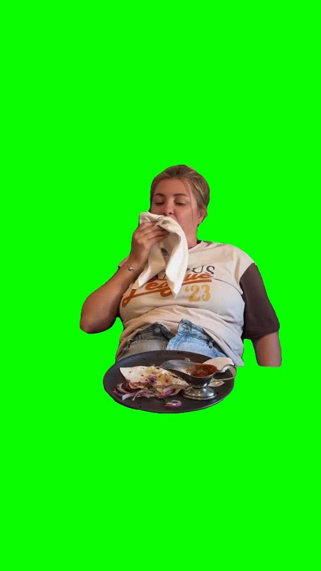 Full stomach green screen