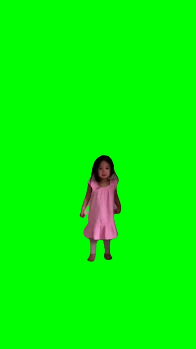 Girl saying no green screen