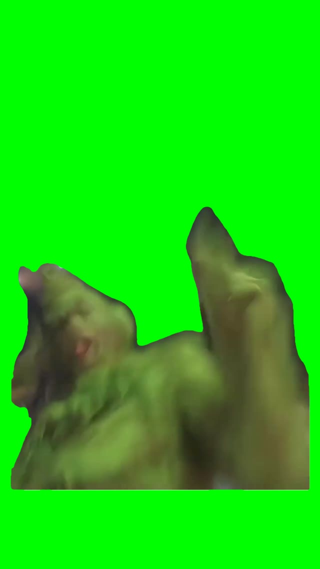 Grinch barking green screen