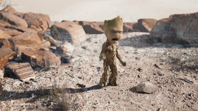 Groot Screaming green screen
