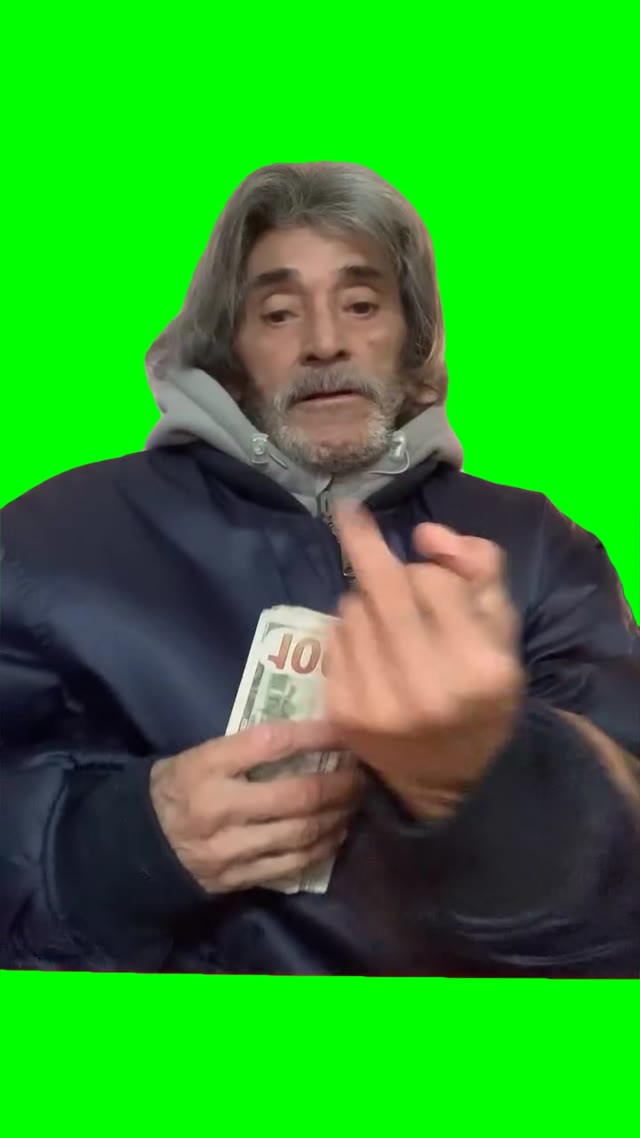 Guy shows off his koney stack green screen