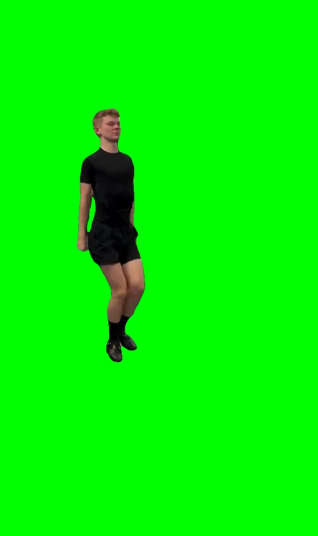 Guy tap dancing green screen