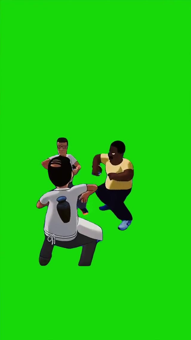 Hank BoB and Cleavalnd Emote  green screen