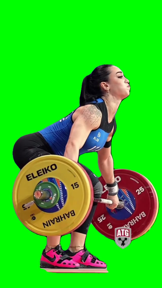 Heavy Lifting woman green screen