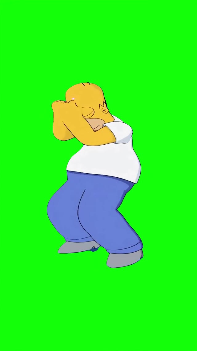 Homer hip emote dance green screen