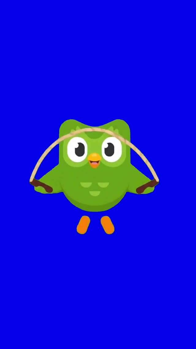 Hopping Duolingo Blue Screen green screen