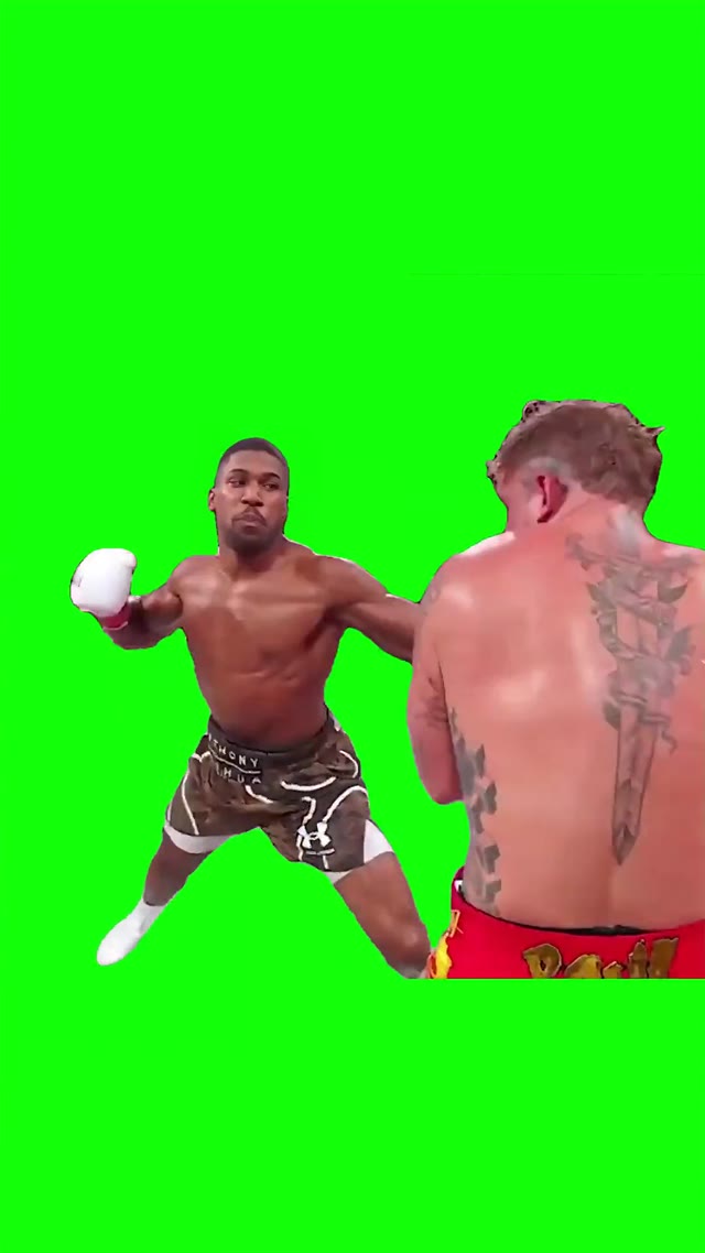 Jake Paul gets knocked out green screen