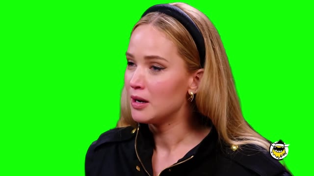 Jennifer Lawrence what do you mean Hot Ones green screen