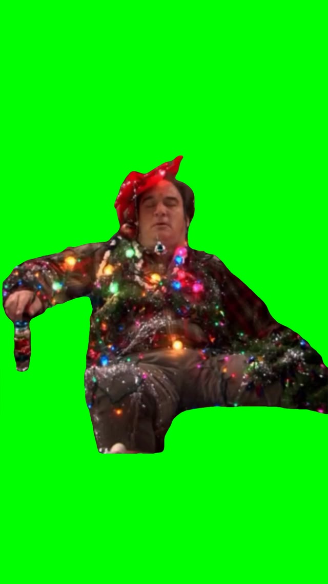 Jim Christmas decked out green screen