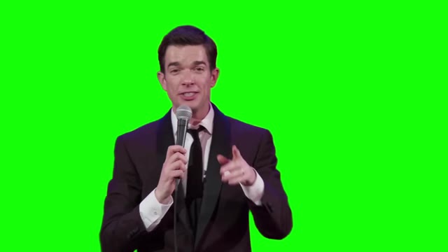 John Mulaney _not funny_ green screen