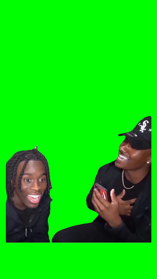 Kai Cenat burst laughing green screen