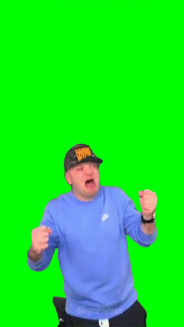 Kamala fan screaming no green screen