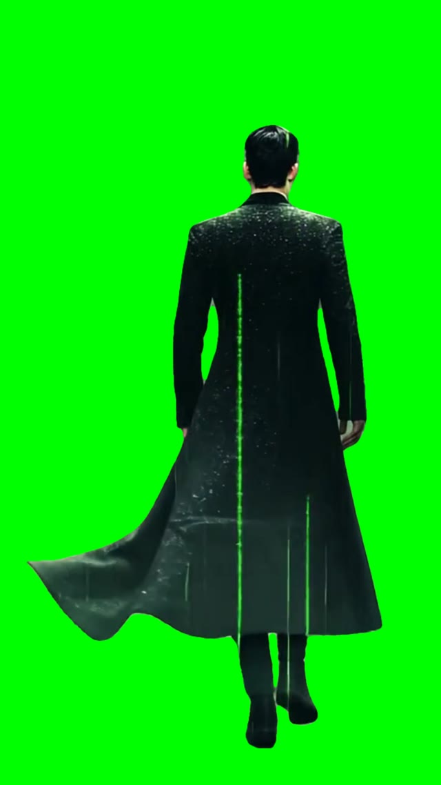 Keanu matrix walk off greens screen green screen