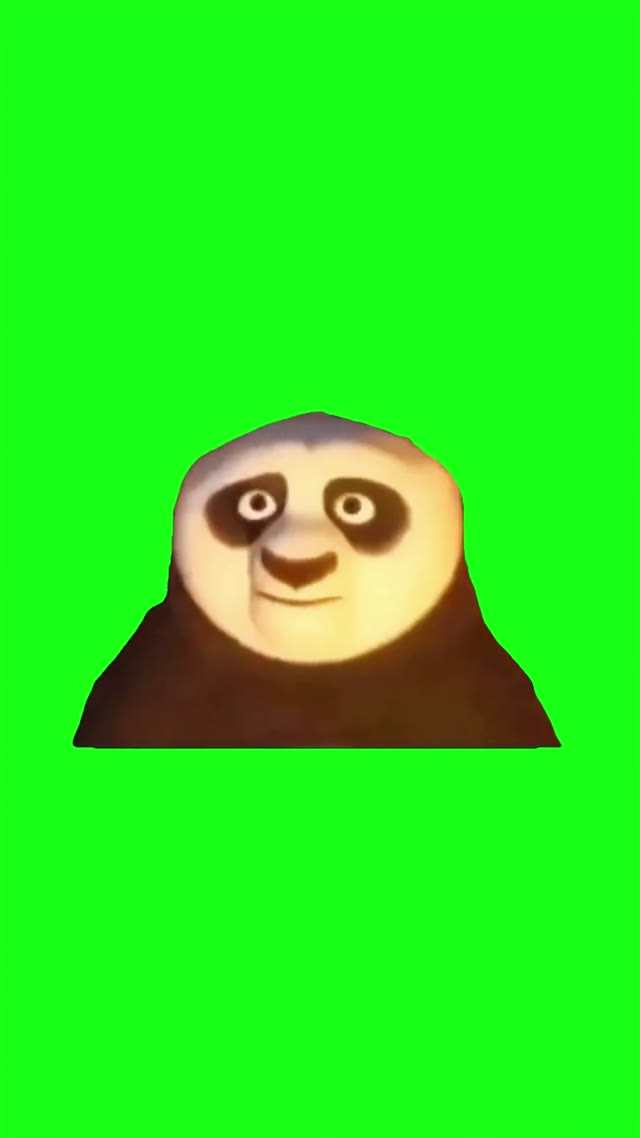 Kung fu panda acting up green screen