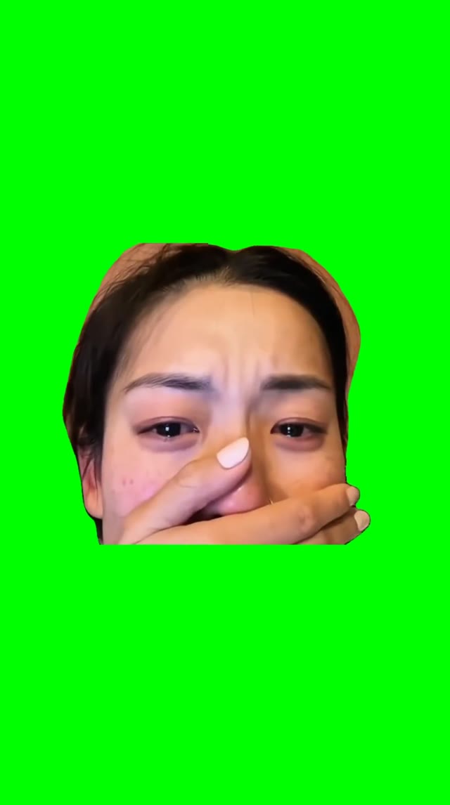 Lady crying  green screen