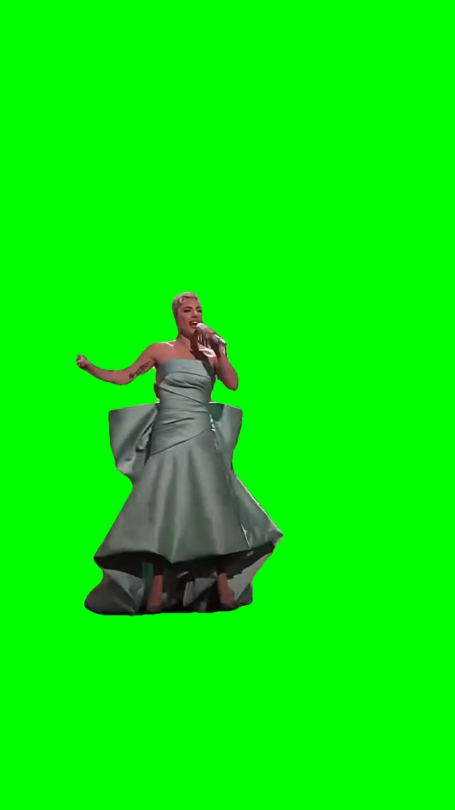 Lady gaga tweaking green screen