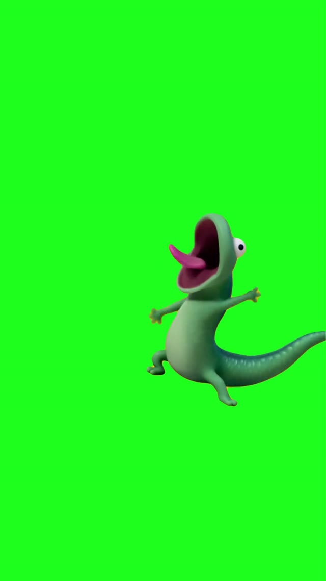 Lizard tom going crazy green screen