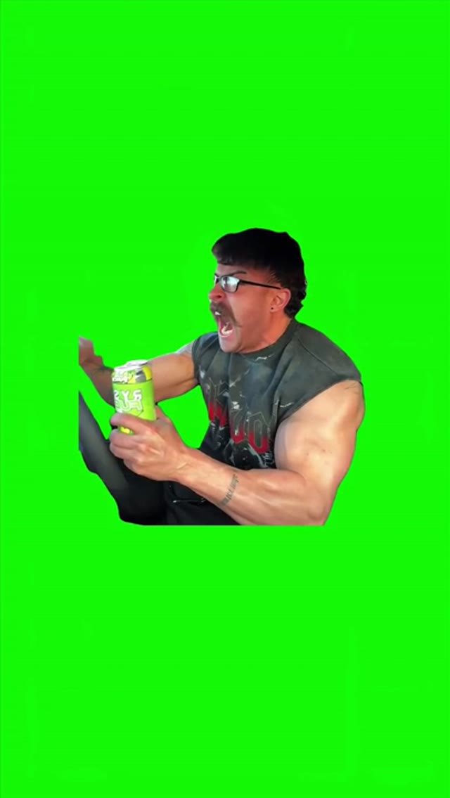 Man Screaming green screen