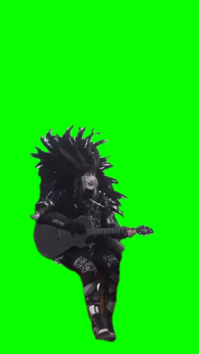 Man singing green screen