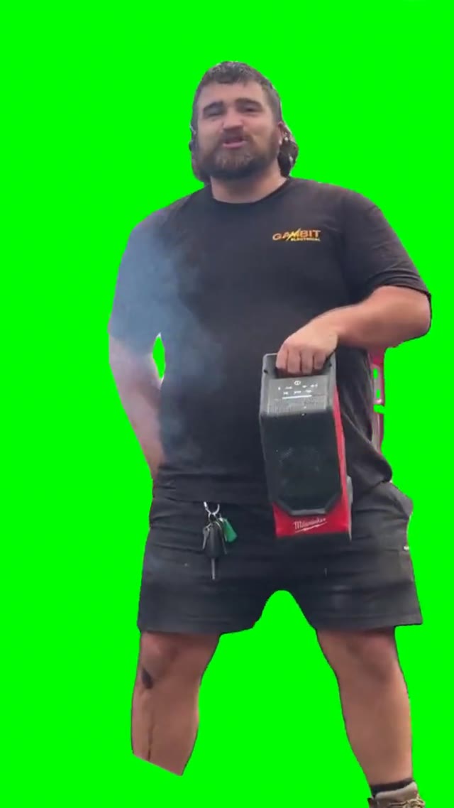 Man singing  green screen