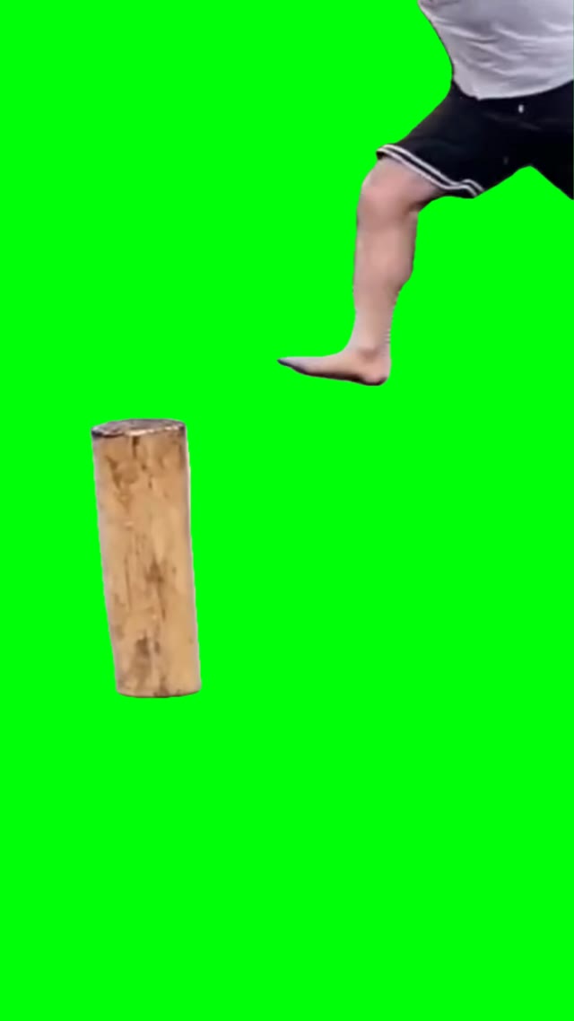 Man slipping and falling green screen