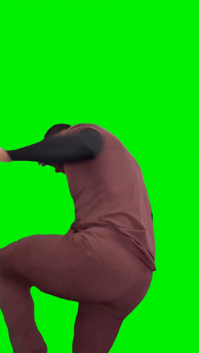 Man stomping green screen