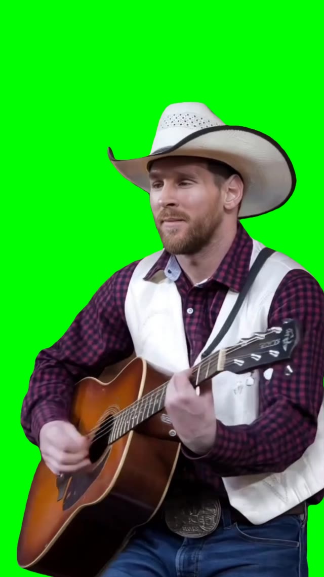 Messi playing Guitar green screen