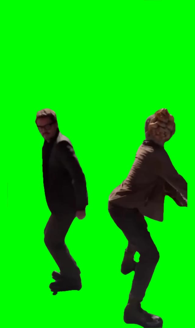 Pedro Pascal Dancing with infected green screen