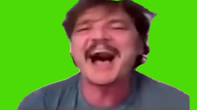 Pedro Pascal Laughing Then Crying green screen