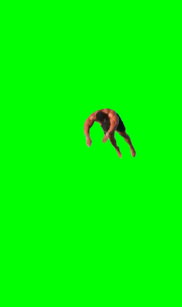 Pool dive  green screen