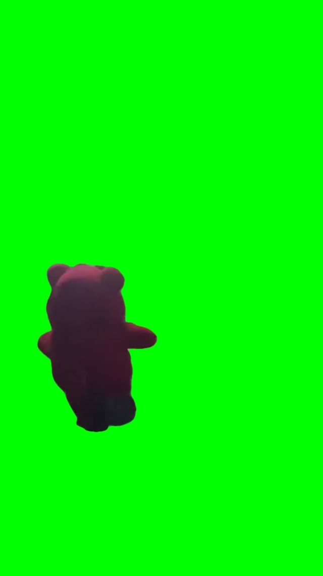 Red bear chasing green screen