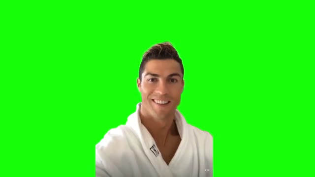 Ronaldo Drinking Wine green screen