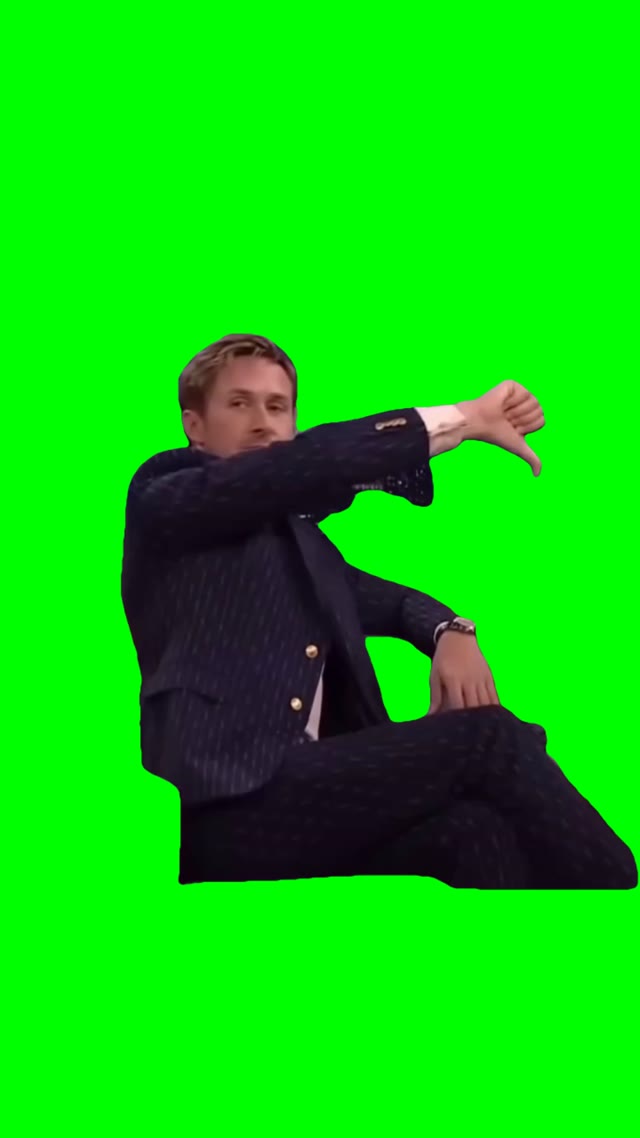 Ryan giving thumbs down green screen