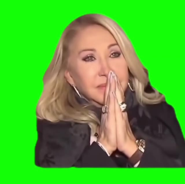 Woman Praying With Hands Together green screen