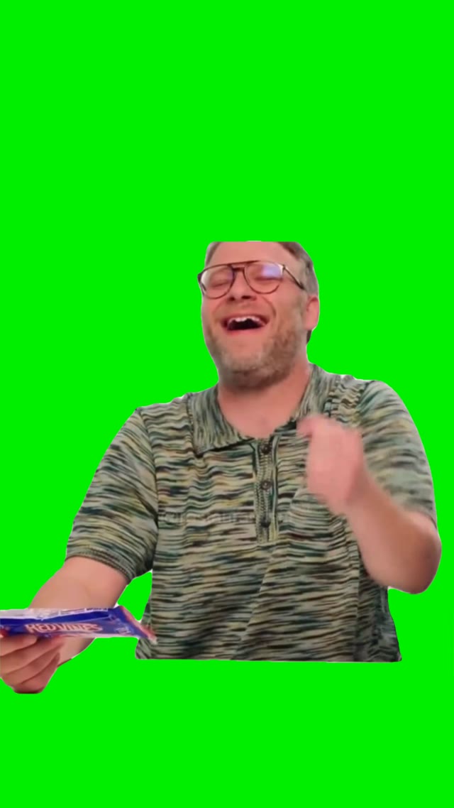Seth rogan laughing green screen